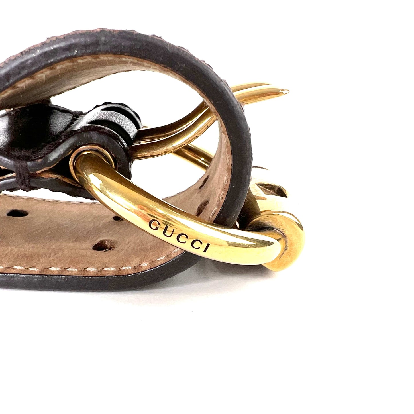 Gucci Goldtoned Crest Charms Belt