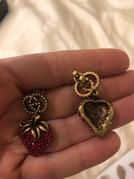 Gucci GG Strawberry Pendant Earrings