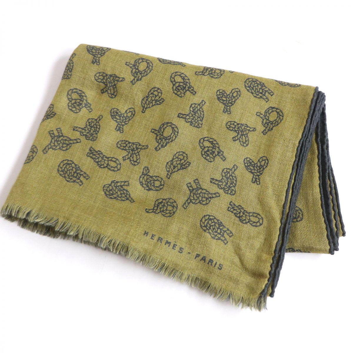 HERMES Stall Main: 70% cashmere, Main: 30% silk Gray type mens Used