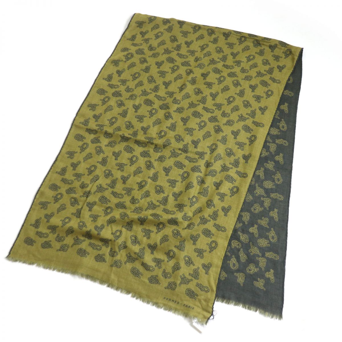 HERMES Stall Main: 70% cashmere, Main: 30% silk Gray type mens Used