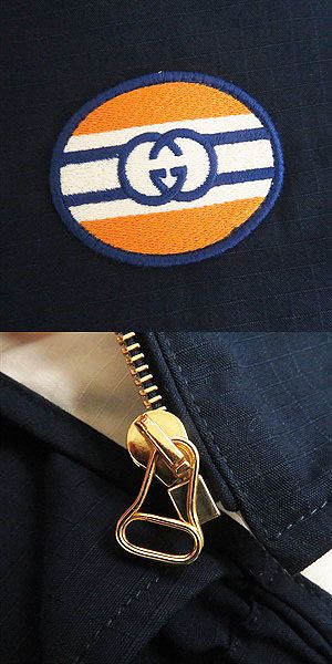 GUCCI Blouson Main: 70% cotton, Main: 30% nylon, Lining: 100% rayon, Part: 100% polyester Navy mens 50 Used