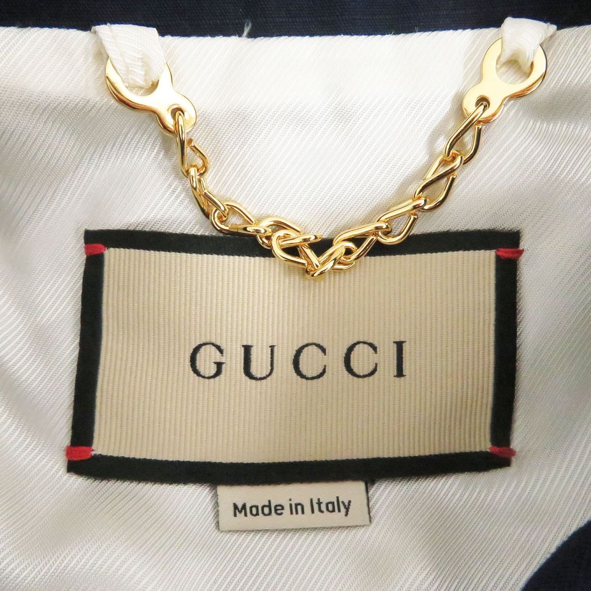 GUCCI Blouson Main: 70% cotton, Main: 30% nylon, Lining: 100% rayon, Part: 100% polyester Navy mens 50 Used