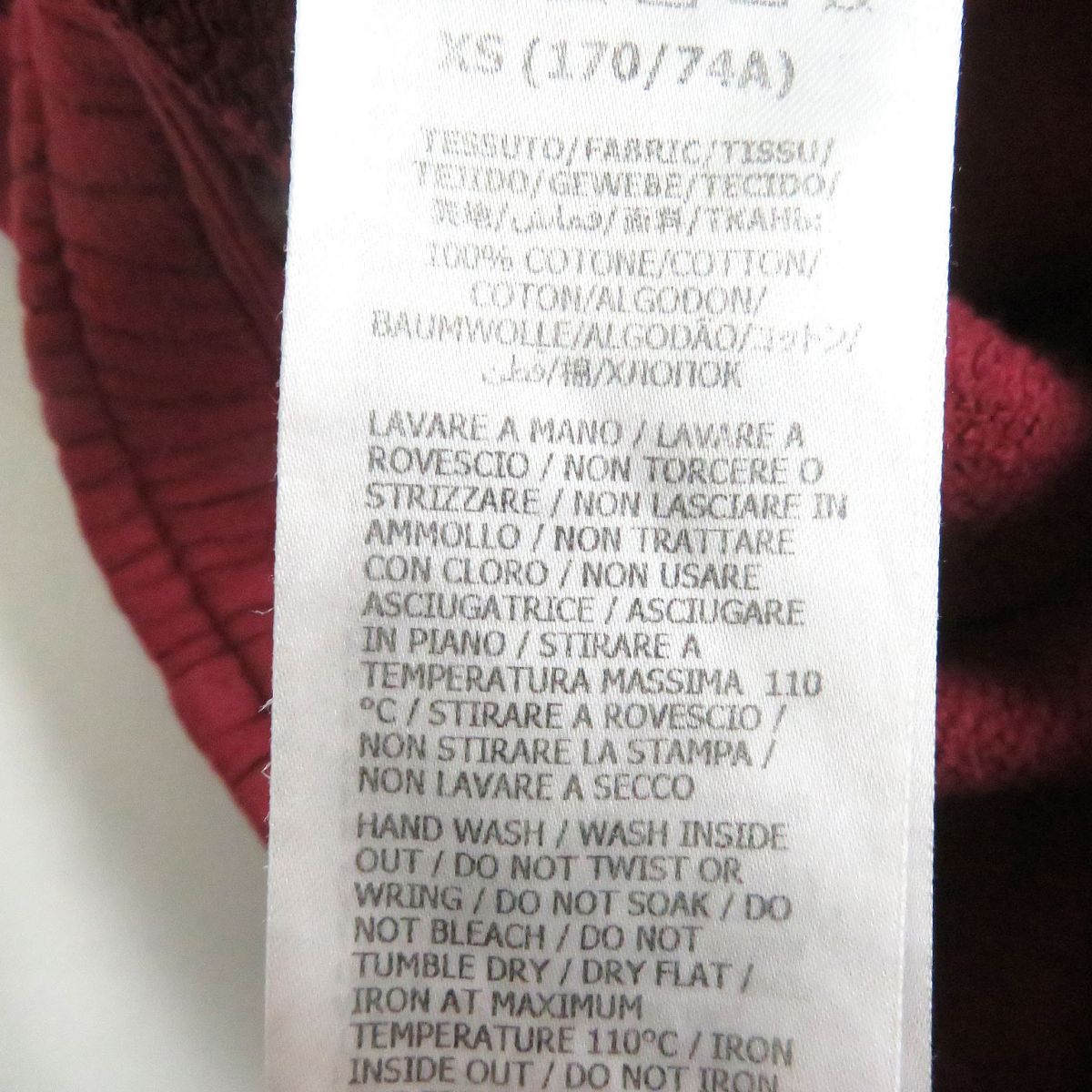 GUCCI Pants Main: 100% cotton Bordeaux mens XS Used