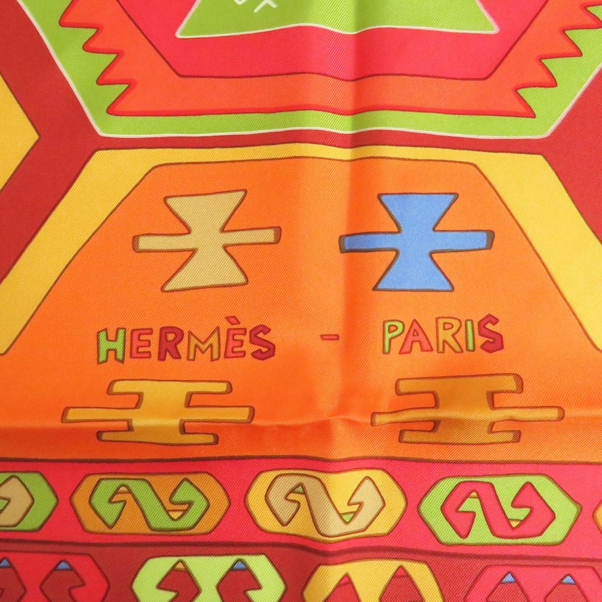 HERMES scarf silk Orange Carre90