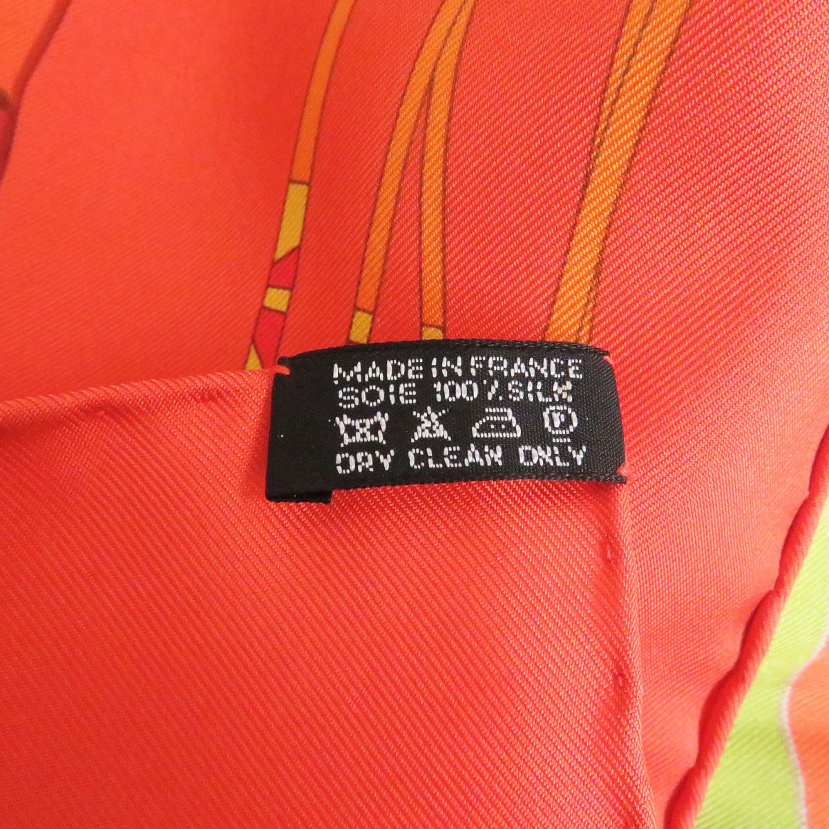 HERMES scarf silk Orange Carre90