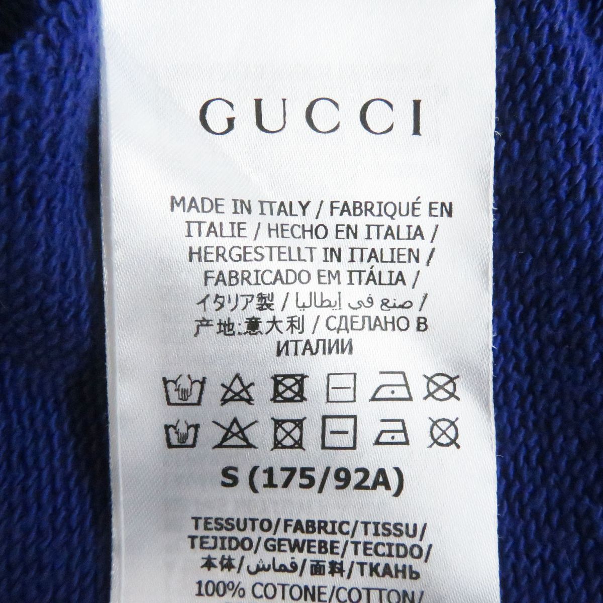GUCCI sweat Main: 100% cotton Navy type x yellow mens S Used