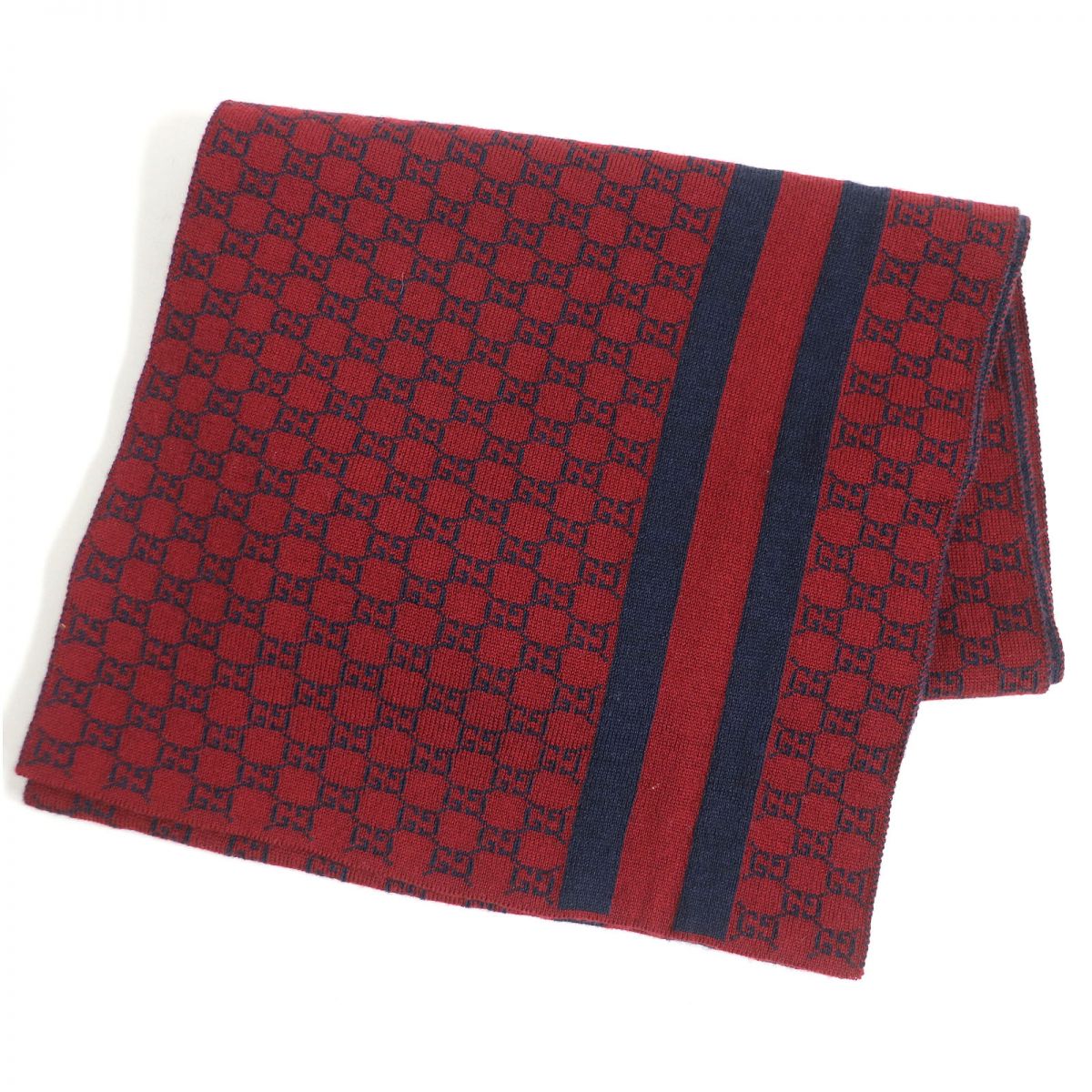 GUCCI Stall Main: 100% wool Red x navy mens Used
