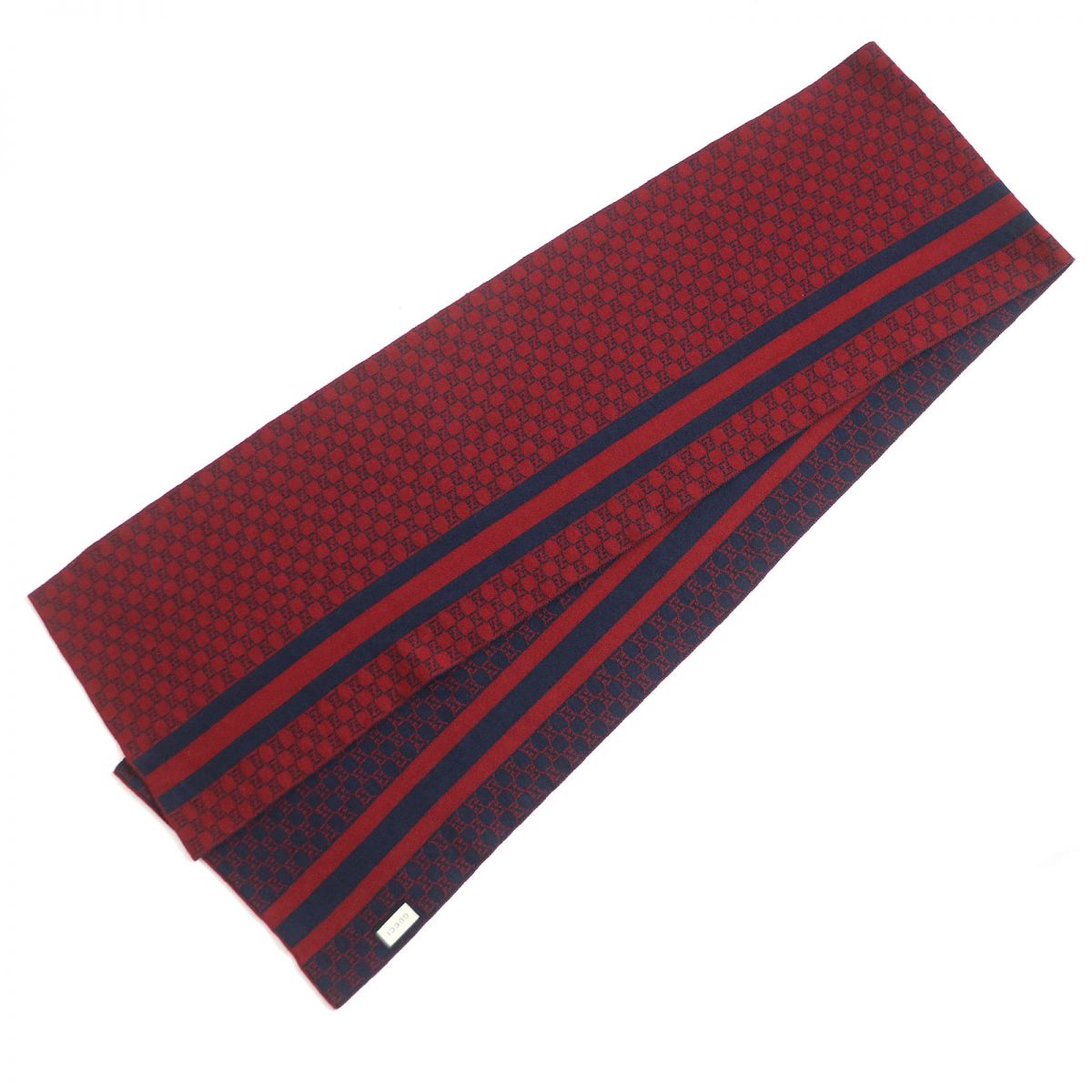 GUCCI Stall Main: 100% wool Red x navy mens Used