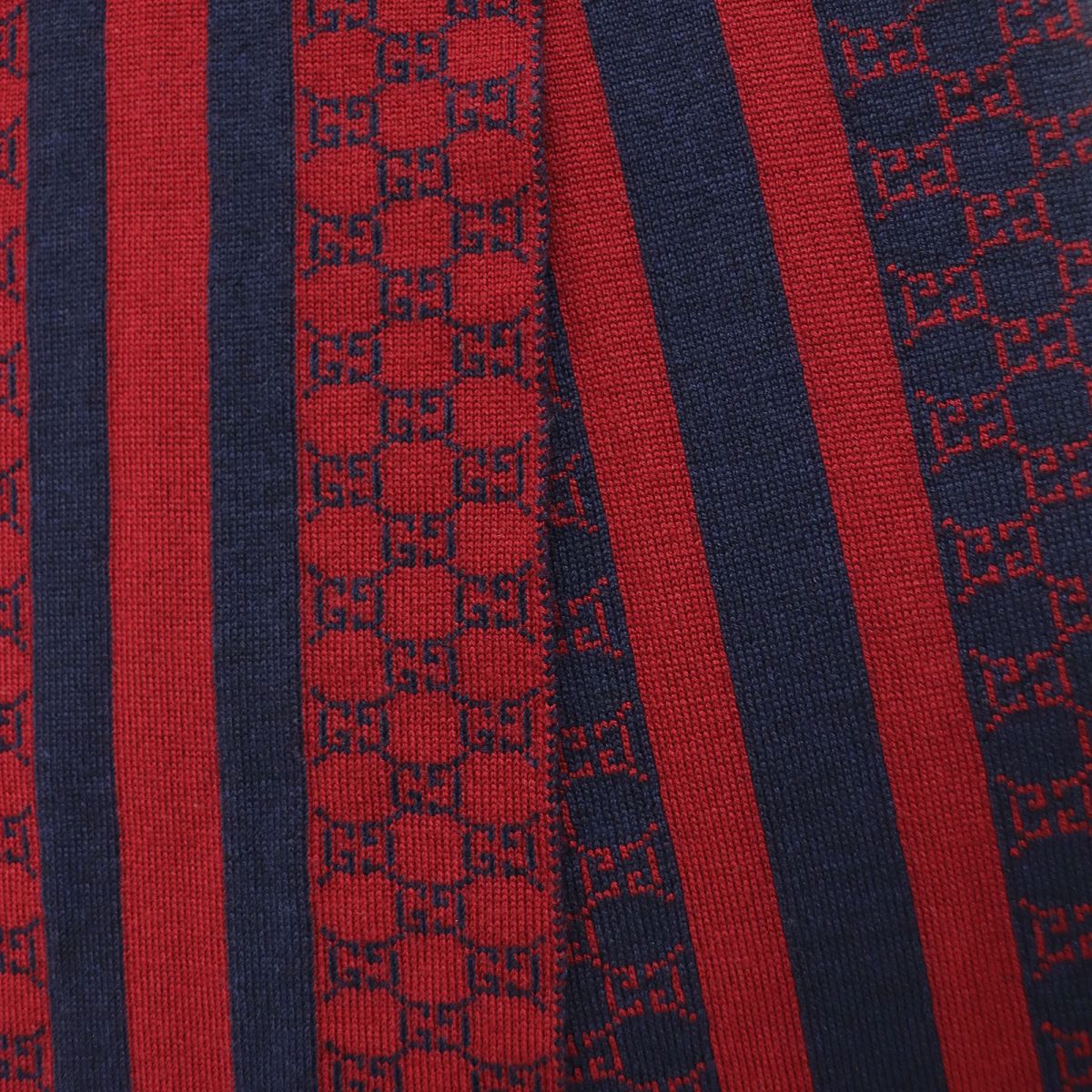 GUCCI Stall Main: 100% wool Red x navy mens Used