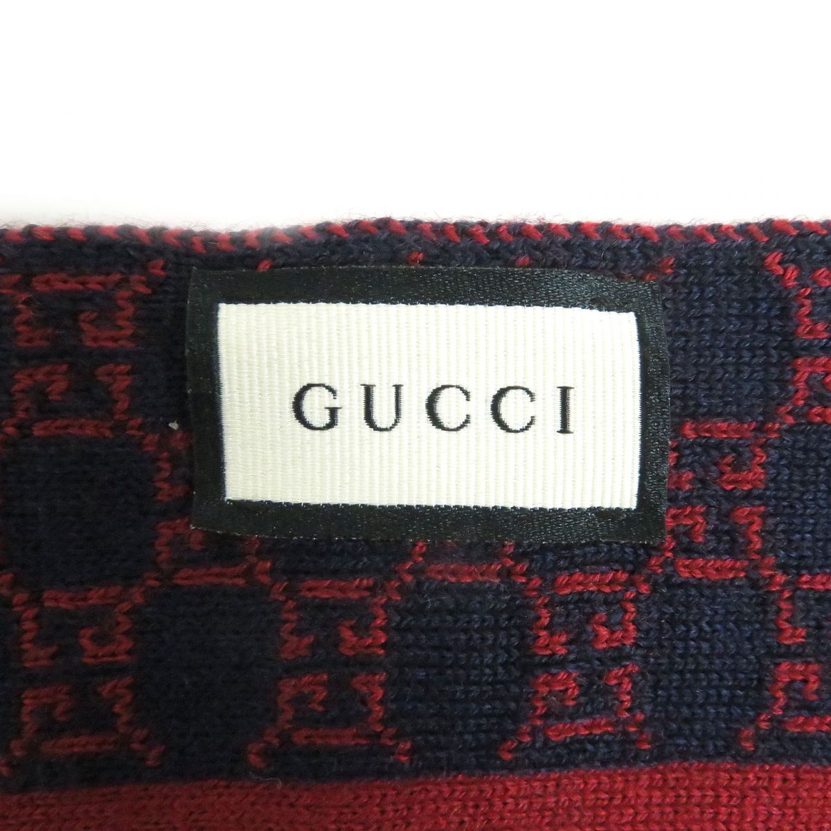 GUCCI Stall Main: 100% wool Red x navy mens Used