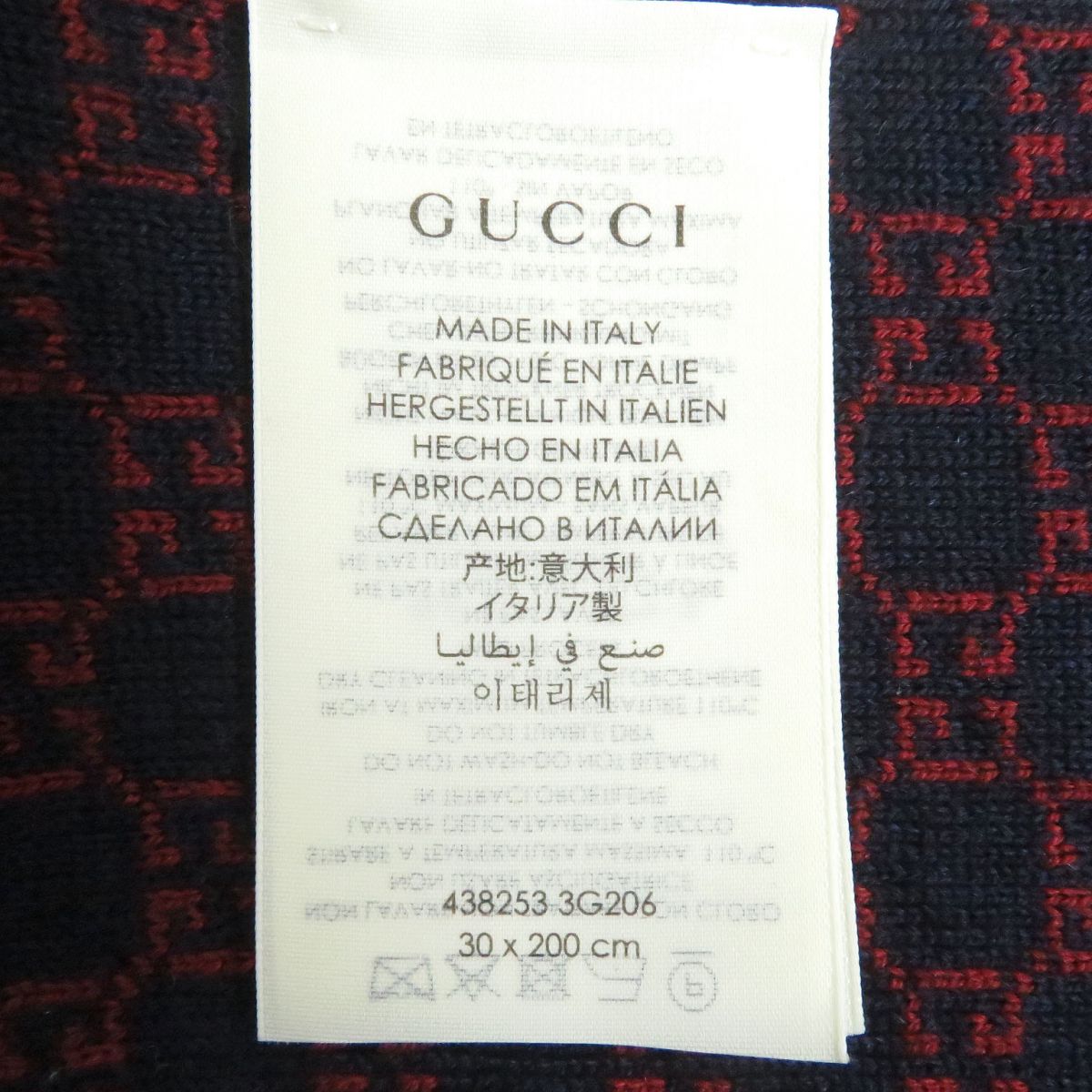 GUCCI Stall Main: 100% wool Red x navy mens Used