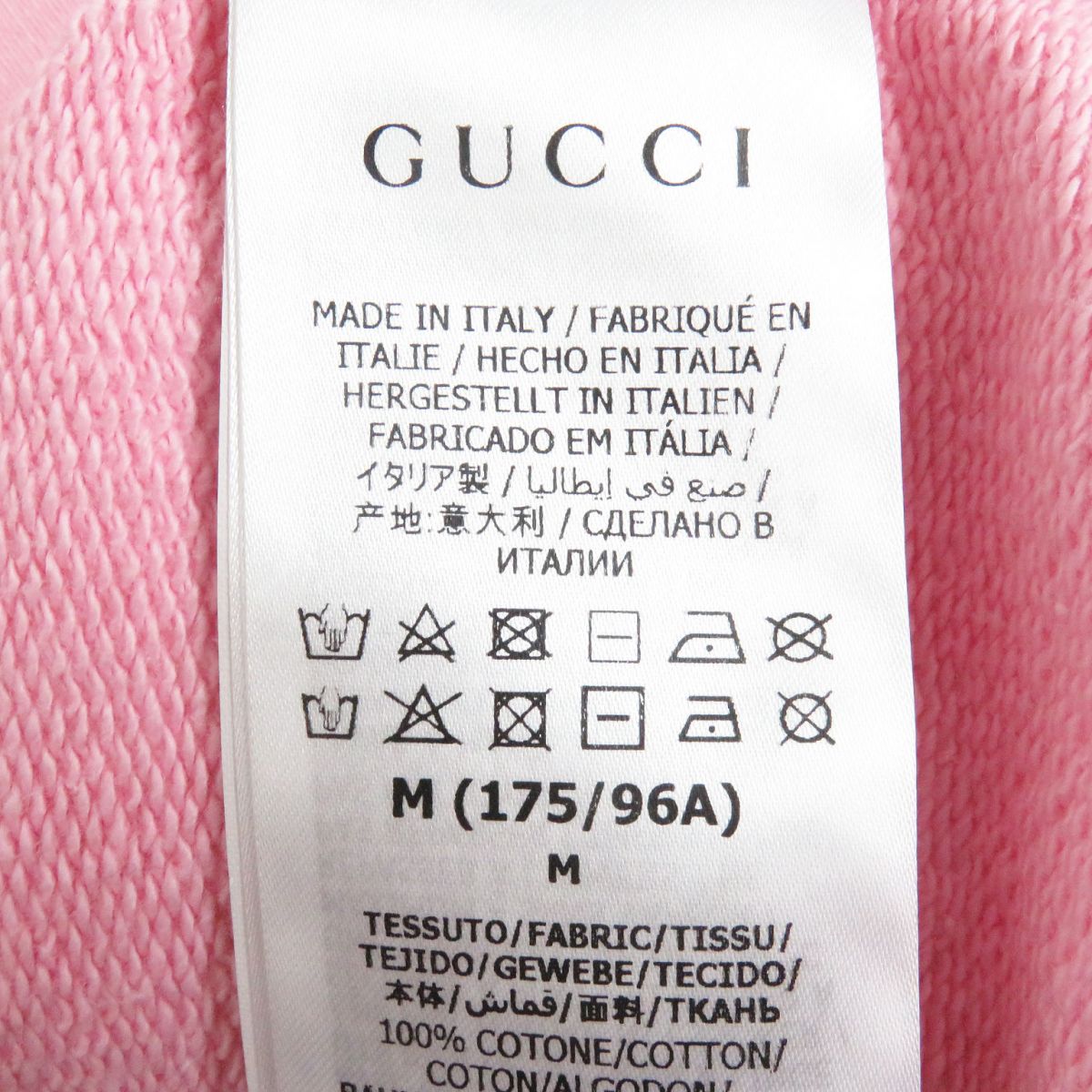 GUCCI sweat Main: 100% cotton pink mens M Used