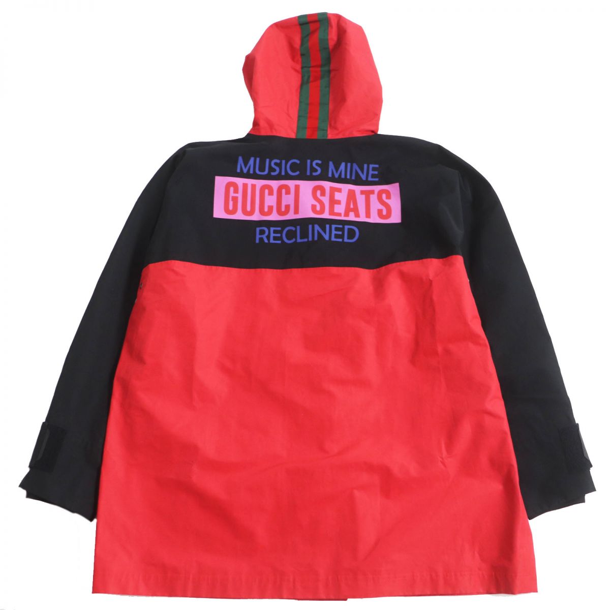 GUCCI Mountain Hoodie Main: 59% cotton, Main: 41% nylon, Part: 65% rayon, Part: 35% cotton, Filling: 100% polyester Red x black mens 48 Used