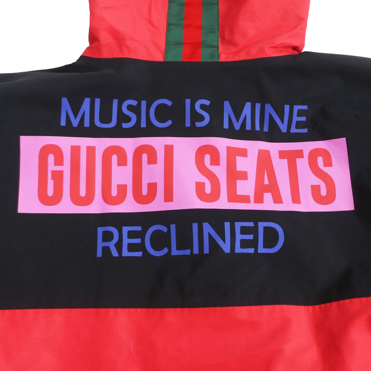 GUCCI Mountain Hoodie Main: 59% cotton, Main: 41% nylon, Part: 65% rayon, Part: 35% cotton, Filling: 100% polyester Red x black mens 48 Used