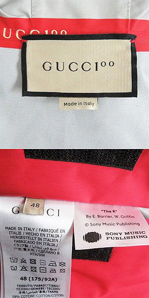 GUCCI Mountain Hoodie Main: 59% cotton, Main: 41% nylon, Part: 65% rayon, Part: 35% cotton, Filling: 100% polyester Red x black mens 48 Used