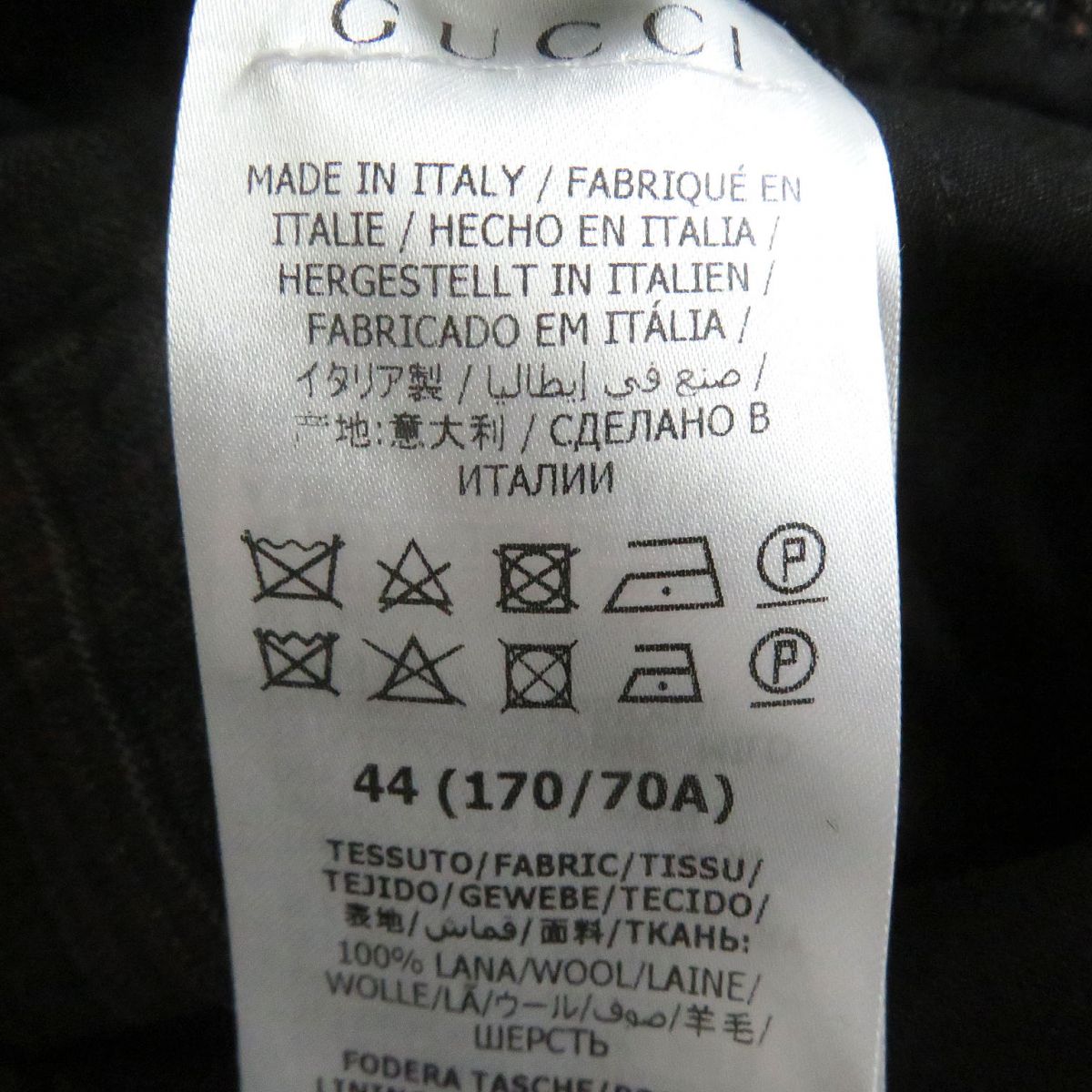 GUCCI Pants Main: 100% wool, part: 100% polyester, part: 100% cotton gray mens 44 Used