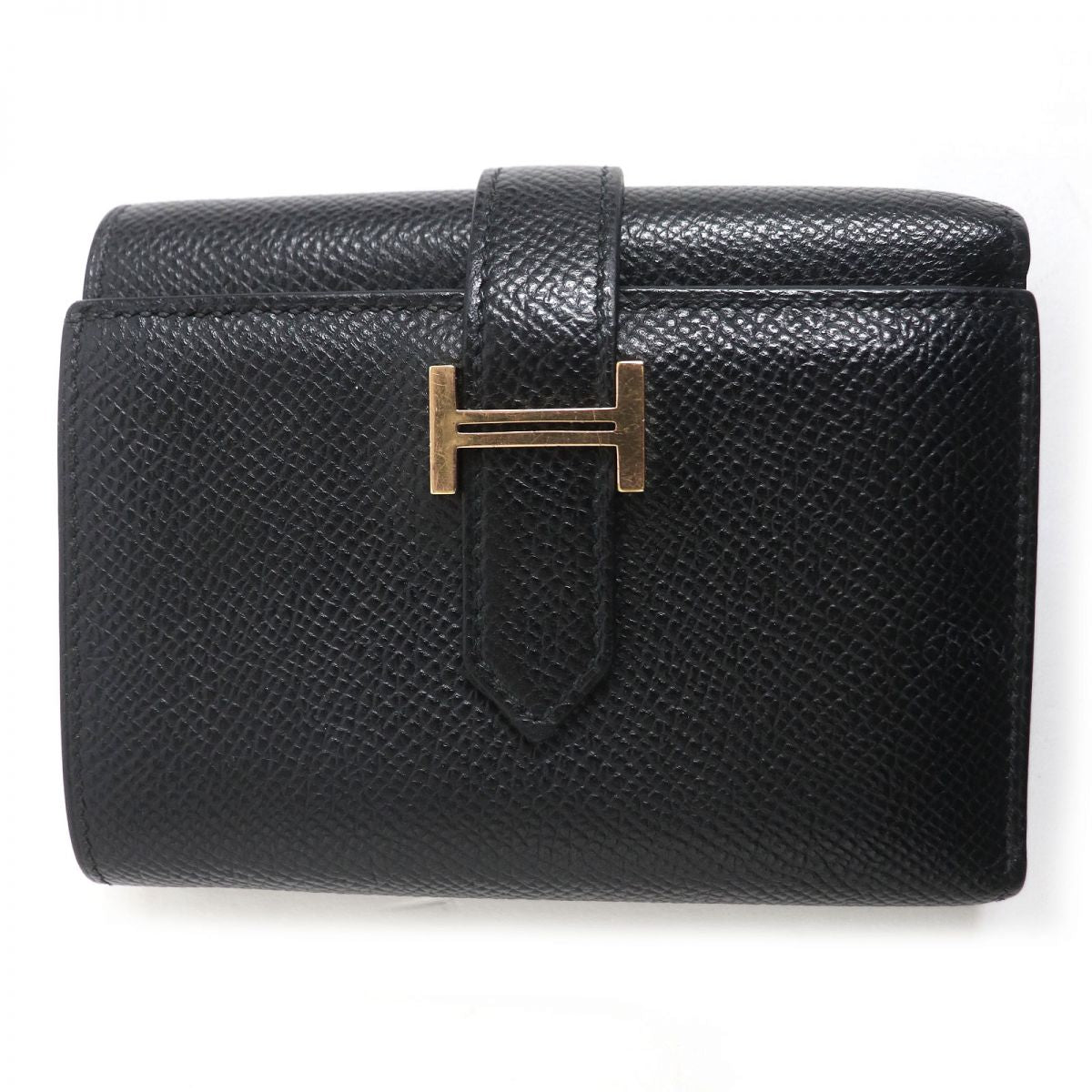 HERMES Tri-fold wallet Main�FEpsom black mens Used