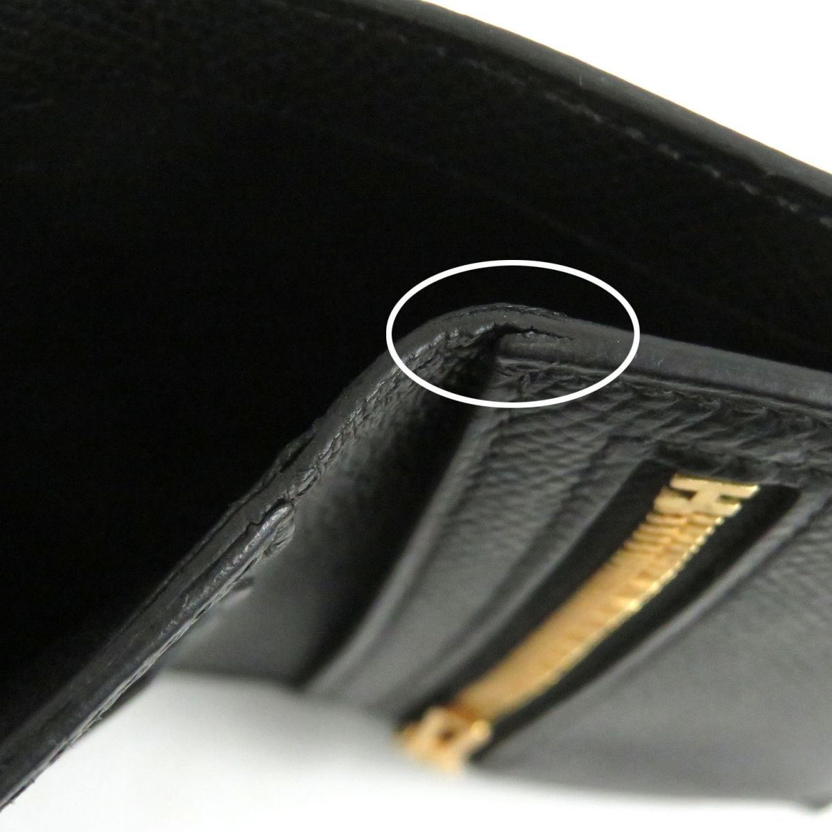 HERMES Tri-fold wallet Main�FEpsom black mens Used