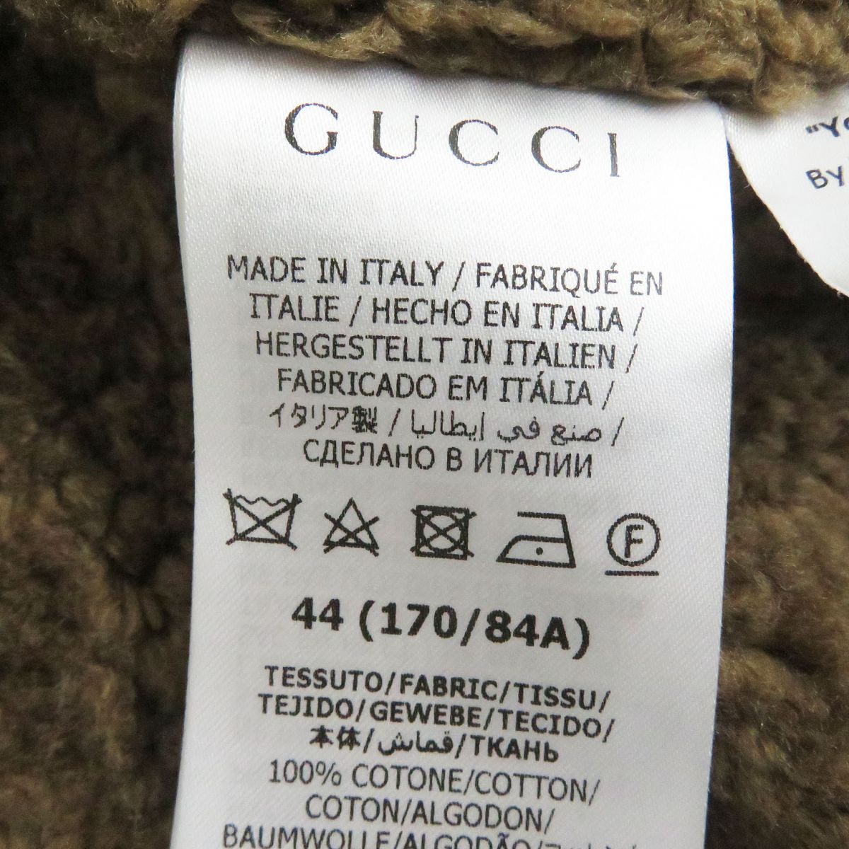 GUCCI Denim Jacket Main: 100% cotton, Part: 80% acrylic, Part: 20% polyester, Sleeve lining: 68% rayon, Sleeve lining: 32% silk Indigo blue mens 44 Used