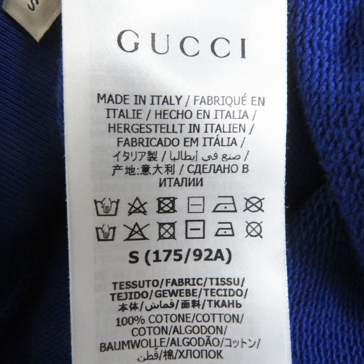 GUCCI Hoodie Main: 100% cotton Blue type mens S Used
