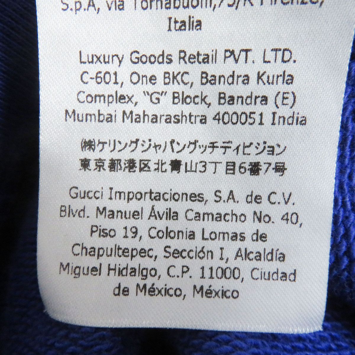GUCCI Hoodie Main: 100% cotton Blue type mens S Used