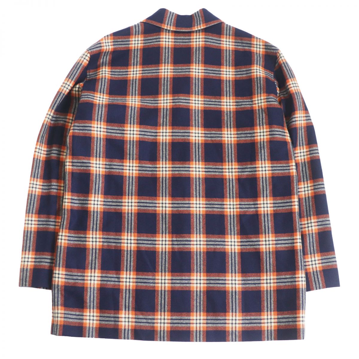 GUCCI Jacket Main: 100% cashmere, Lining: 100% rayon, Part: 100% polyester, Part: 90% polyester, Part: 6% rayon Navy x orange mens 46 Used
