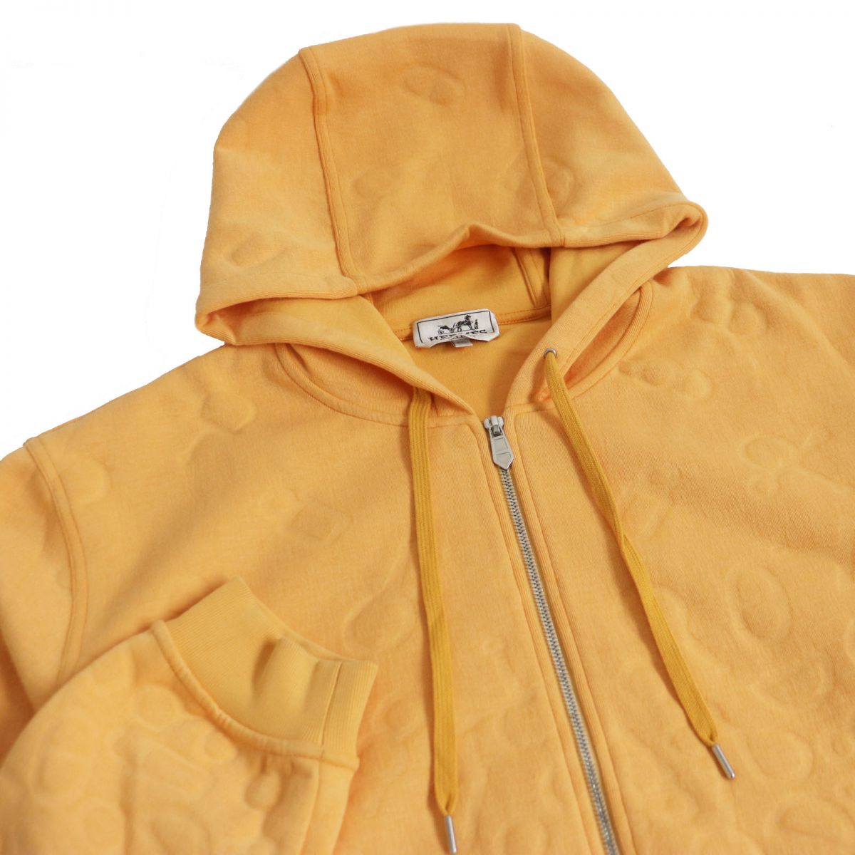 HERMES Hoodie Main: 72% nylon, Main: 26% cotton, Main: 2% polyurethane, Part: 90% cotton, Part: 10% polyurethane Orange mens XXL Used