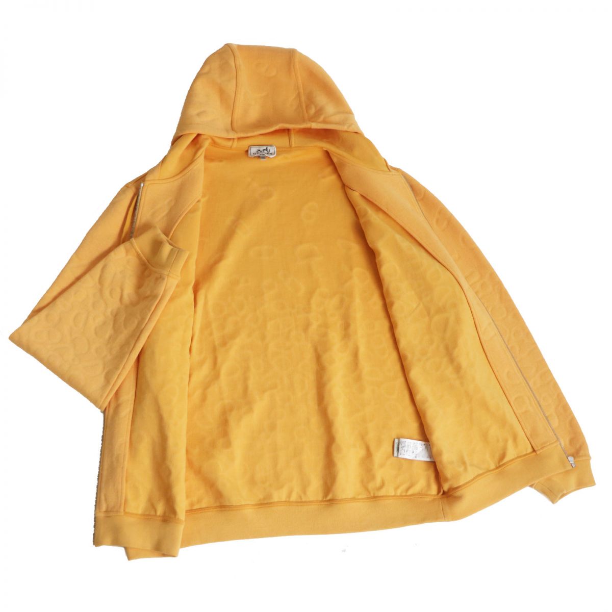 HERMES Hoodie Main: 72% nylon, Main: 26% cotton, Main: 2% polyurethane, Part: 90% cotton, Part: 10% polyurethane Orange mens XXL Used
