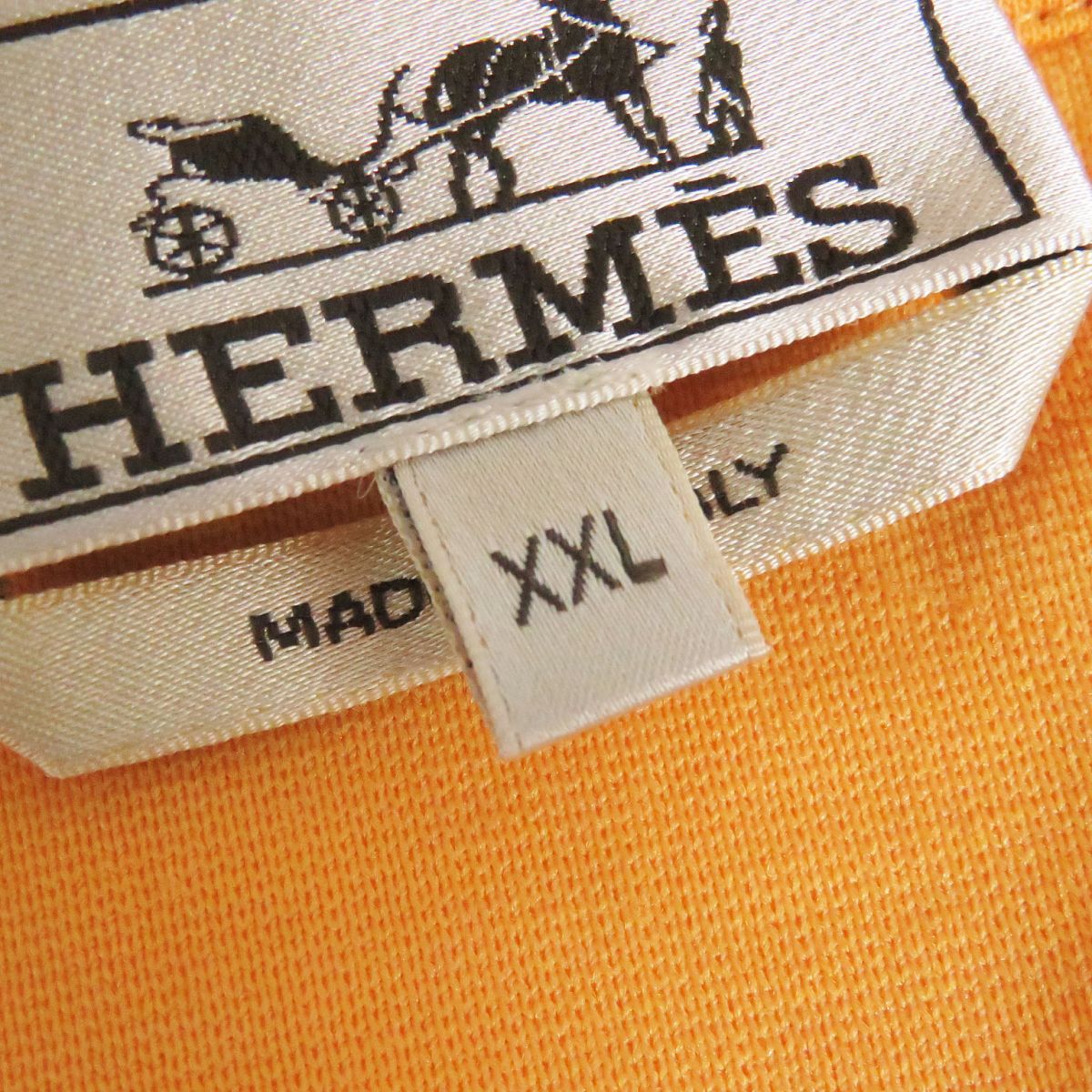 HERMES Hoodie Main: 72% nylon, Main: 26% cotton, Main: 2% polyurethane, Part: 90% cotton, Part: 10% polyurethane Orange mens XXL Used