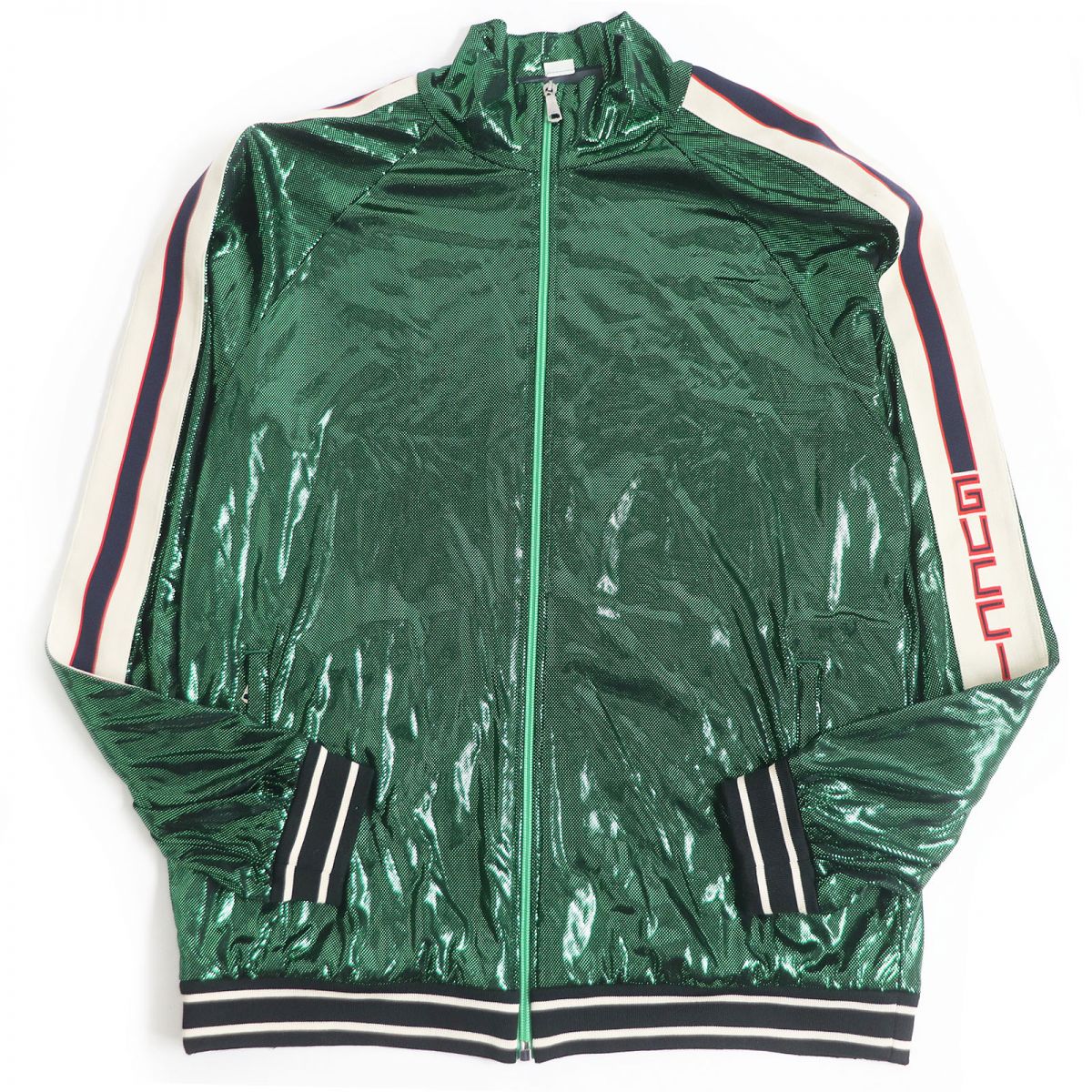 GUCCI Blouson Outer: 65% acetate, Outer: 35% nylon, Part: 84% polyester, Part: 14% nylon, Part: 2% polyurethane Green type mens M Used