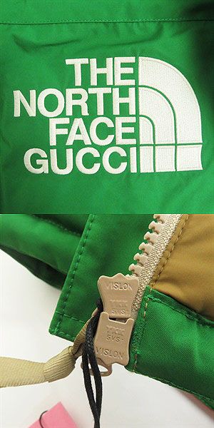 GUCCI Down jacket Outer: 100% polyester, Part: Polyurethane, Outer: 73% nylon, Outer: 27% cotton, Lining: 100% nylon Green x red mens M Used