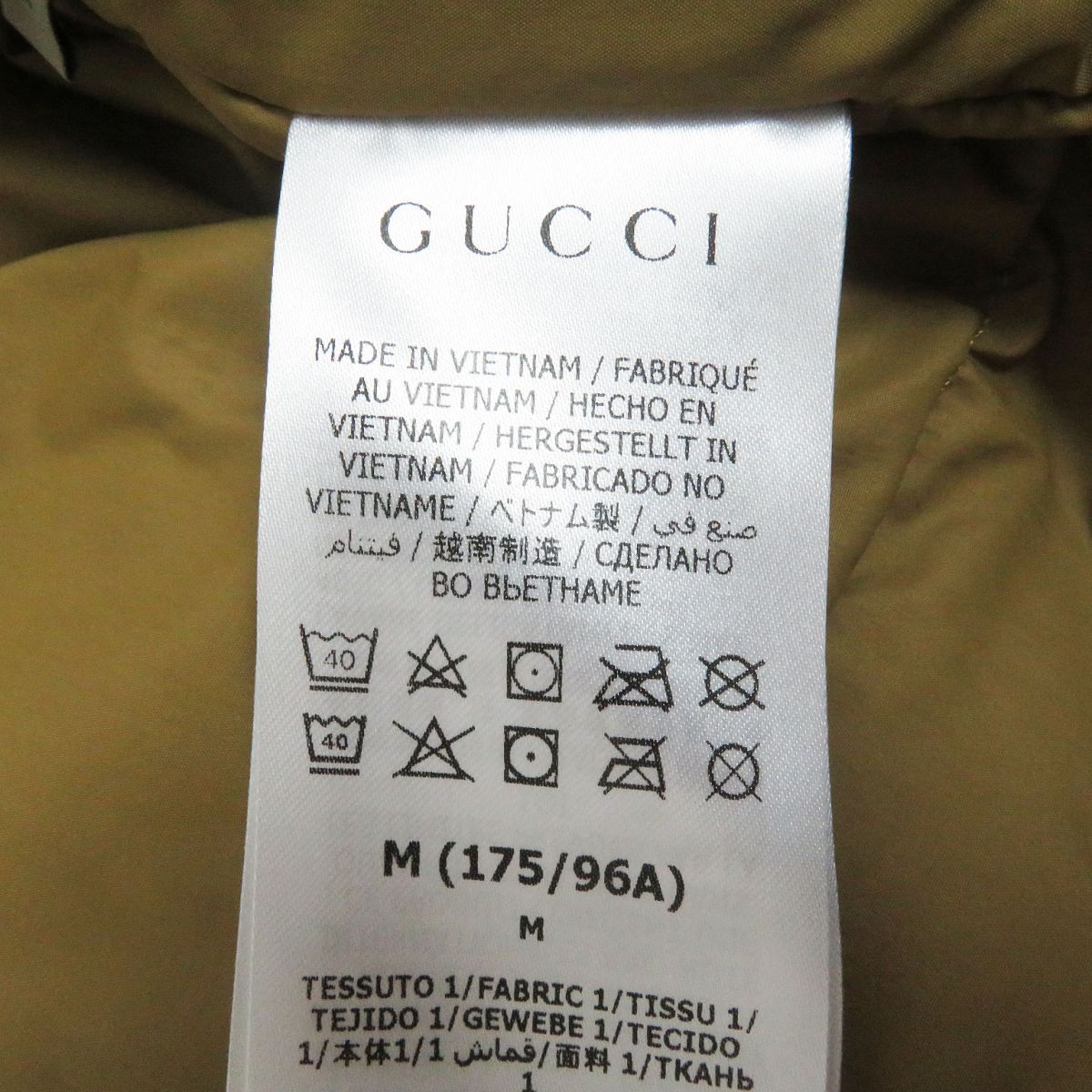 GUCCI Down jacket Outer: 100% polyester, Part: Polyurethane, Outer: 73% nylon, Outer: 27% cotton, Lining: 100% nylon Green x red mens M Used