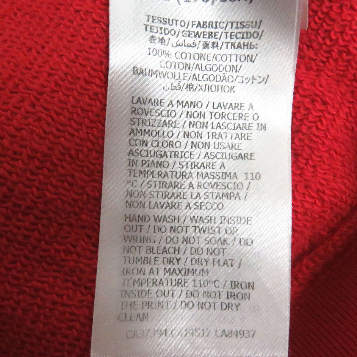 GUCCI Hoodie Main: 100% cotton Red mens XS Used