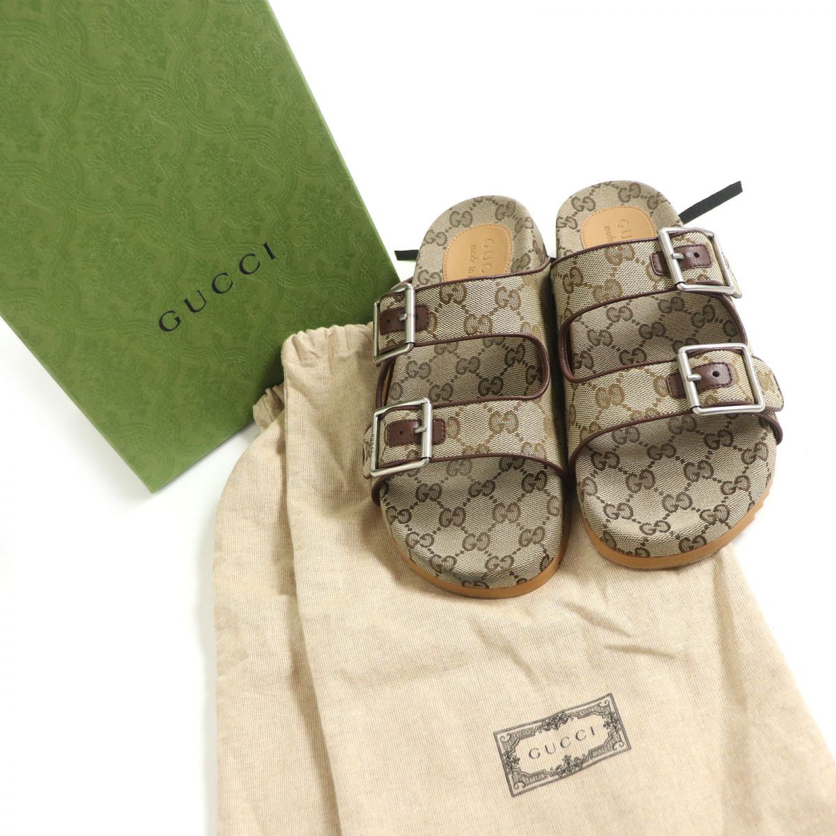 GUCCI Sandals Main: GG canvas beige mens 6 Used