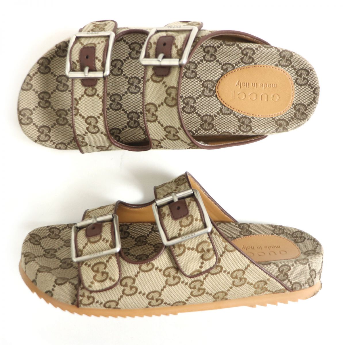 GUCCI Sandals Main: GG canvas beige mens 6 Used