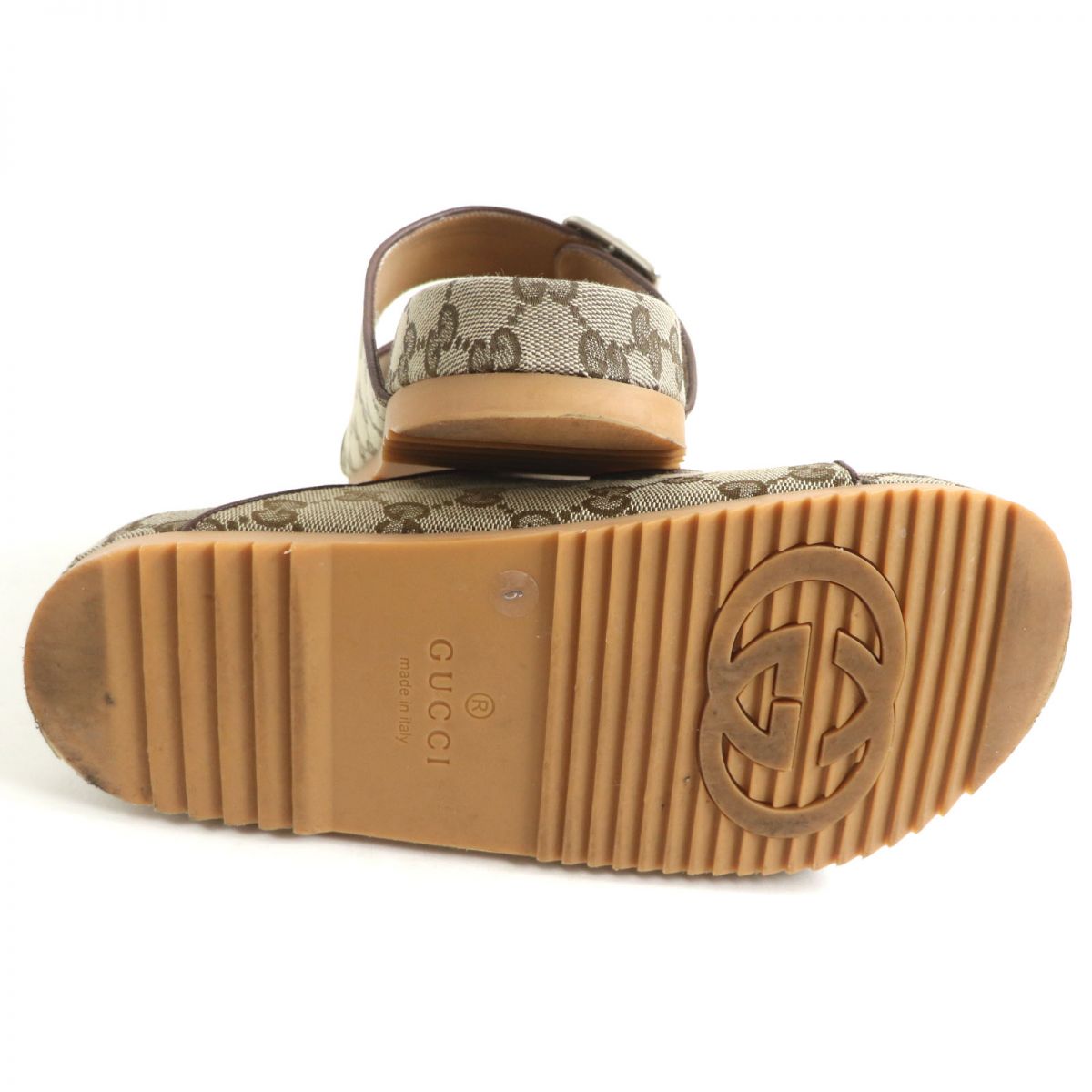 GUCCI Sandals Main: GG canvas beige mens 6 Used
