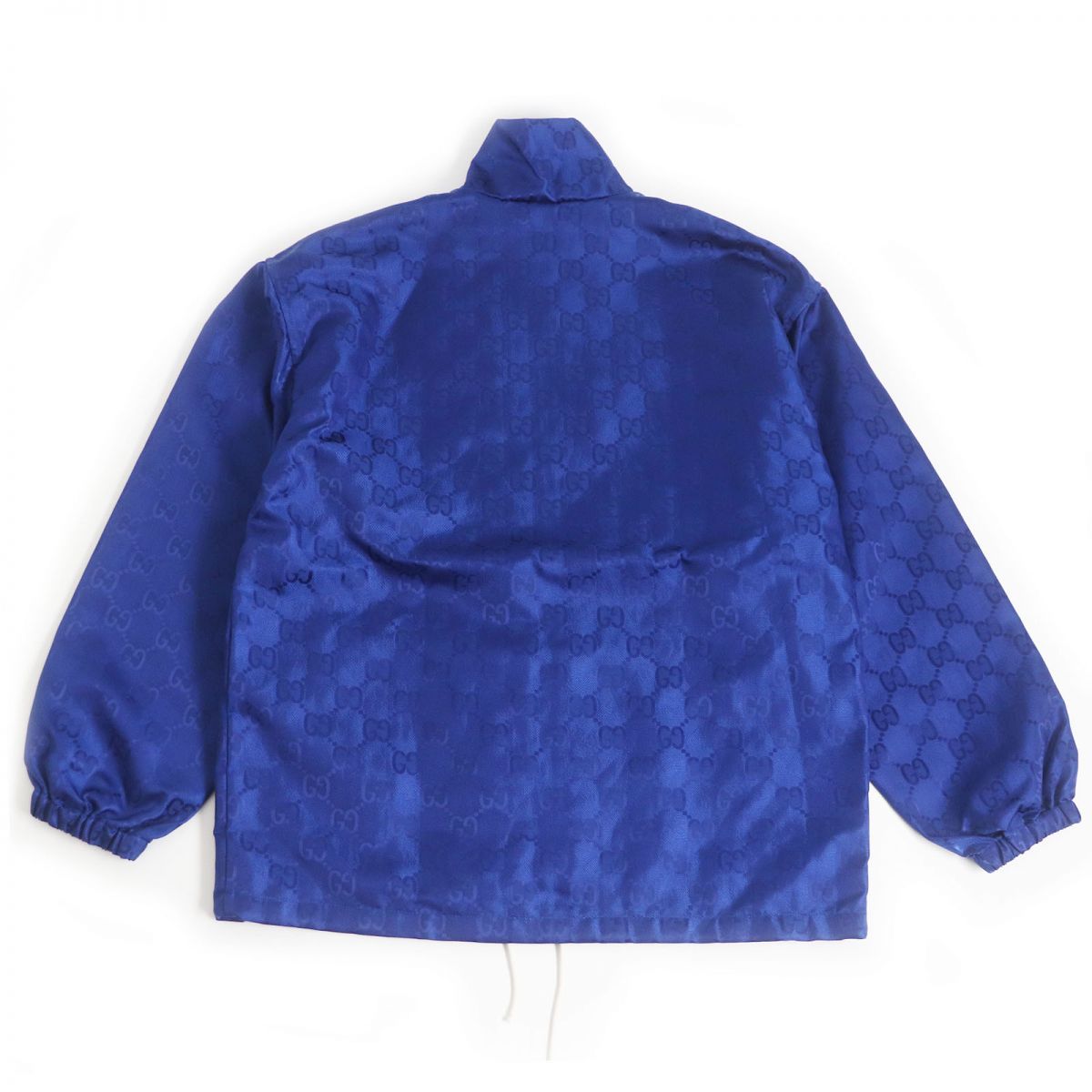 GUCCI Track jacket Main: 100% nylon, Part: 100% leather blue mens 44 Used
