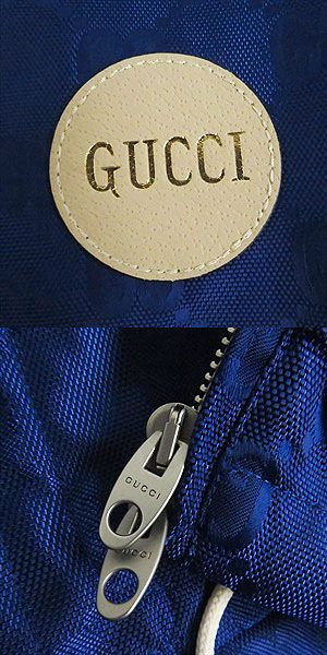 GUCCI Track jacket Main: 100% nylon, Part: 100% leather blue mens 44 Used