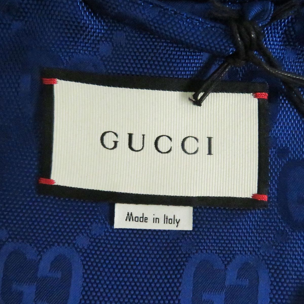 GUCCI Track jacket Main: 100% nylon, Part: 100% leather blue mens 44 Used
