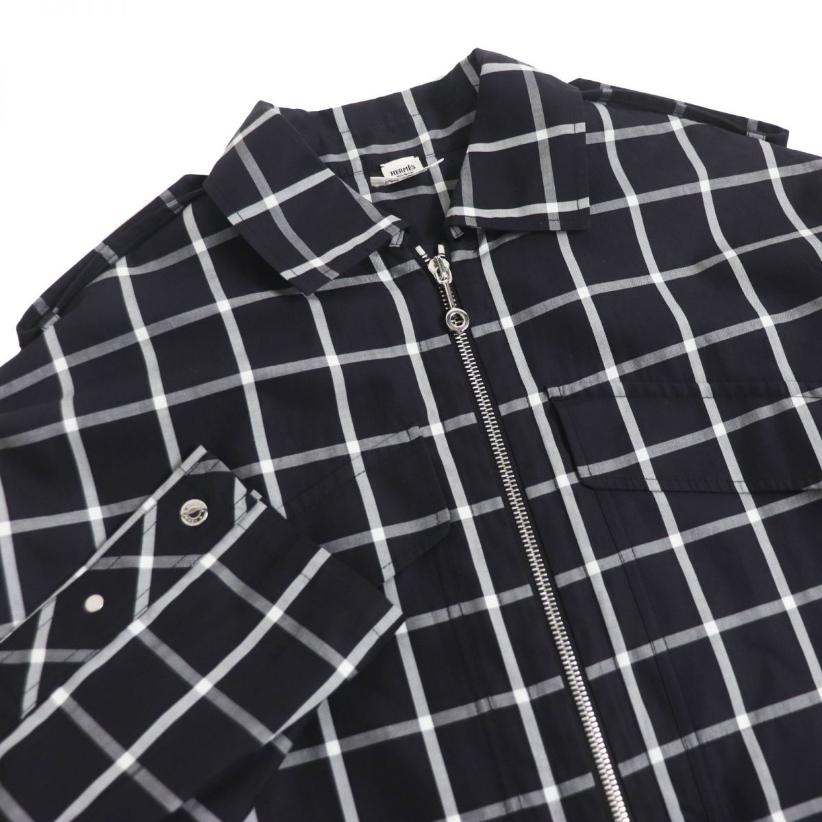 HERMES Blouson Main: 100% cotton, Part: 100% polyester black mens 36 Used