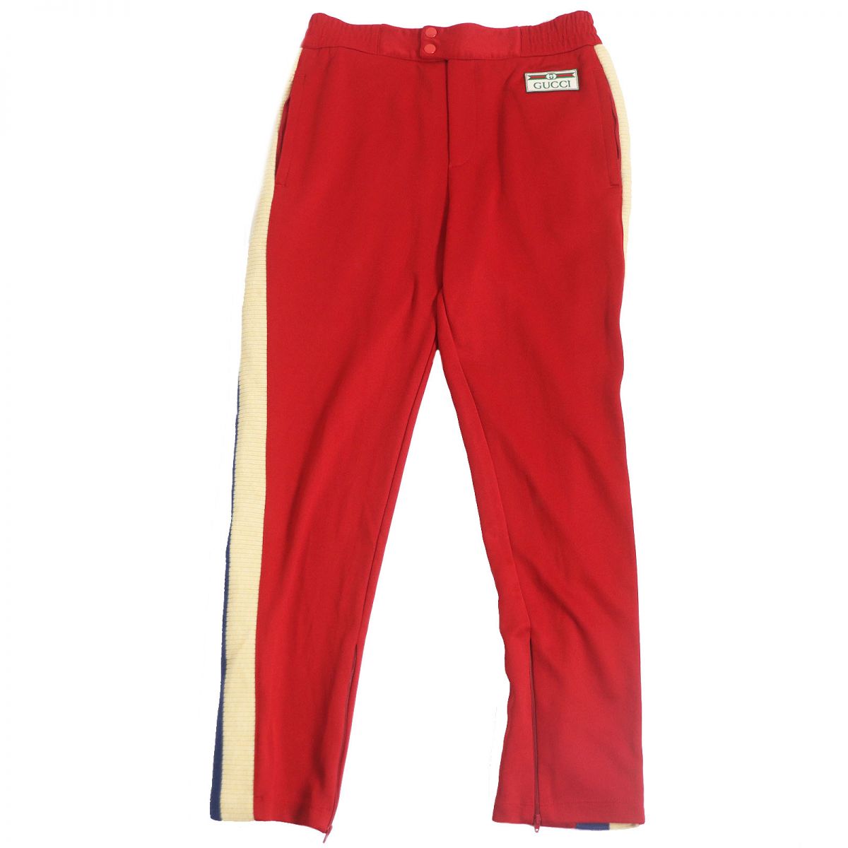 GUCCI Pants Outer: 55% polyester, Outer: 45% cotton, Part: 94% wool, Part: 5% nylon, Part: 1% polyurethane, Applique: 100% polyester Red mens M Used