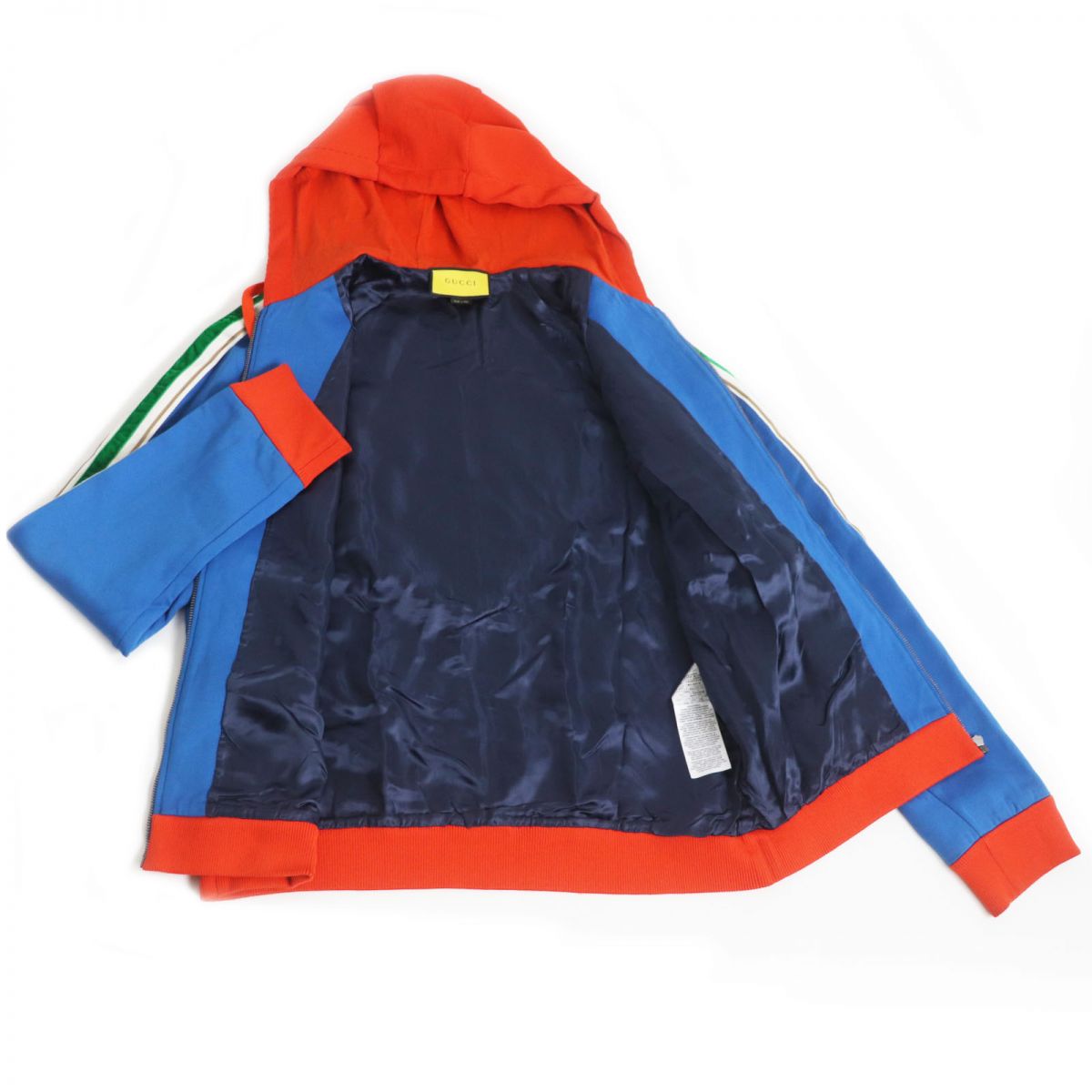 GUCCI Blouson Outer: 56% polyester, Outer: 44% cotton, Part: 90% polyester, Part: 10% polyurethane, Part: 100% cotton Blue type mens XL Used