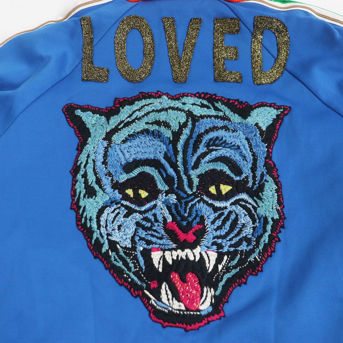 GUCCI Blouson Outer: 56% polyester, Outer: 44% cotton, Part: 90% polyester, Part: 10% polyurethane, Part: 100% cotton Blue type mens XL Used