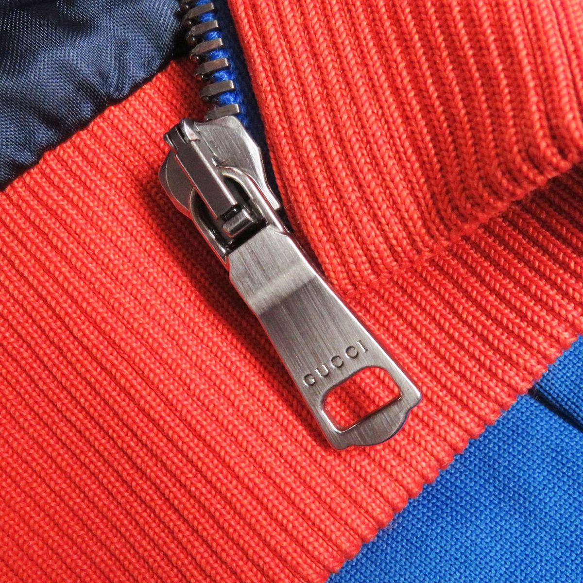 GUCCI Blouson Outer: 56% polyester, Outer: 44% cotton, Part: 90% polyester, Part: 10% polyurethane, Part: 100% cotton Blue type mens XL Used