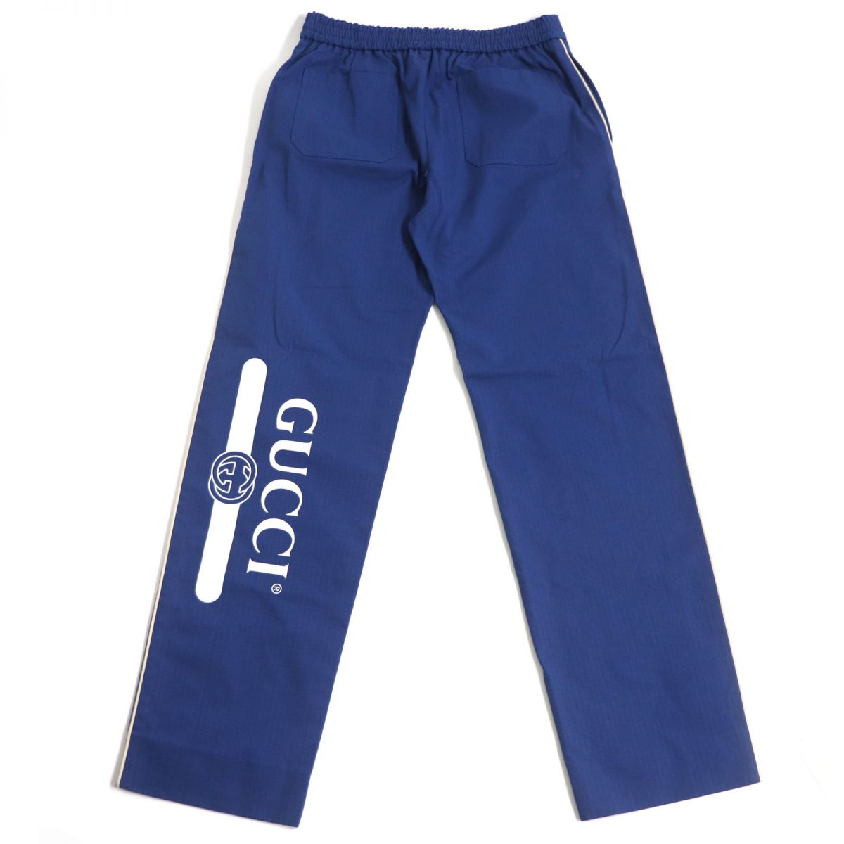 GUCCI Pants Outer material: 70% cotton, Outer material: 30% nylon, Part: 96% polyester, Part: 4% cotton blue mens 46 Used