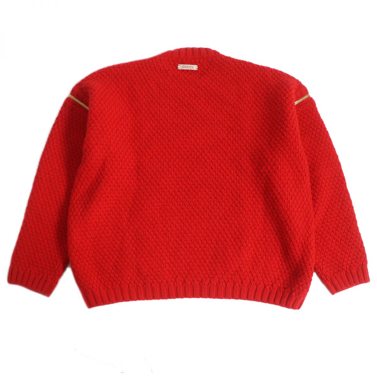 GUCCI knit Main: 100% wool, Part: 98% wool, Part: 1% polyurethane, Part: 1% nylon, Part: 100% polyester Red mens XS Used