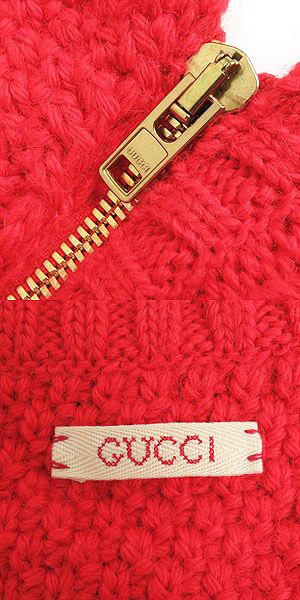 GUCCI knit Main: 100% wool, Part: 98% wool, Part: 1% polyurethane, Part: 1% nylon, Part: 100% polyester Red mens XS Used