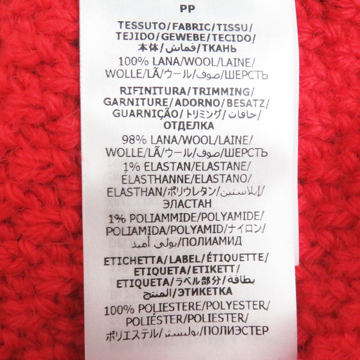 GUCCI knit Main: 100% wool, Part: 98% wool, Part: 1% polyurethane, Part: 1% nylon, Part: 100% polyester Red mens XS Used
