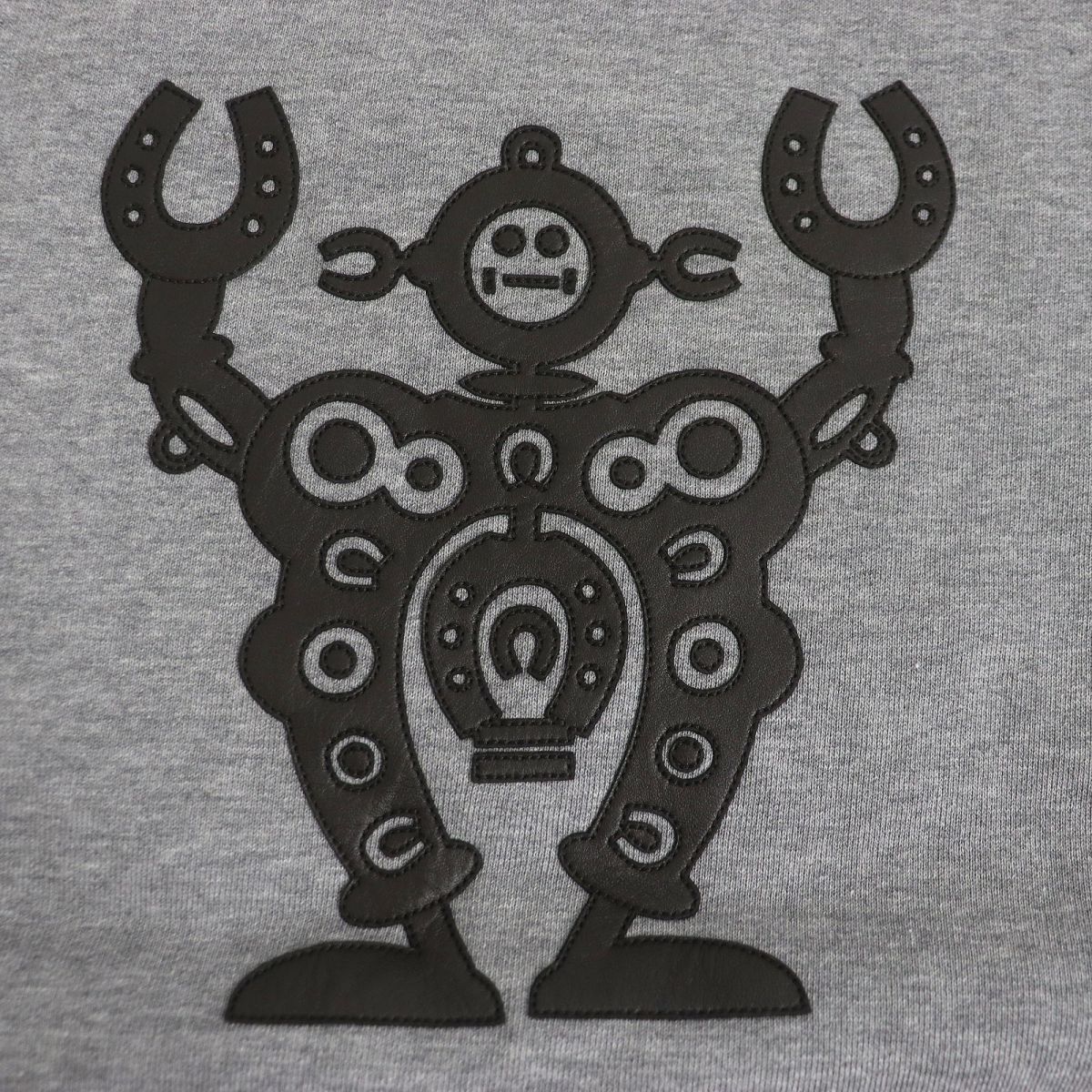 HERMES sweat Main: 100% cotton, Part: Sheepskin, Part: 90% cotton, Part: 10% polyurethane gray mens M Used