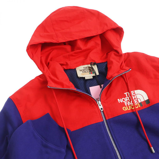 GUCCI Hoodie Outer material: 100% cotton, Outer material: 100% nylon Blue / red mens S Used